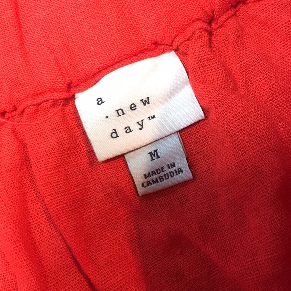 A New Day Linen Blend Red Pleated Woman’s MIDI Skirt | NWT - Picture 8 of 10